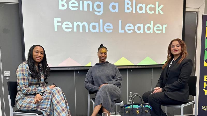 Photo of panellists at Being a Black Female Leader event
