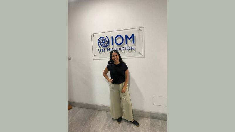 Benedetta Romaneli at the IOM Mission in Dhaka, Bangladesh. 