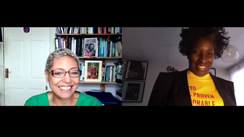 Screenshot from Black History Year event in conversation with Leila Hassan Howe and Jacqueline Springer