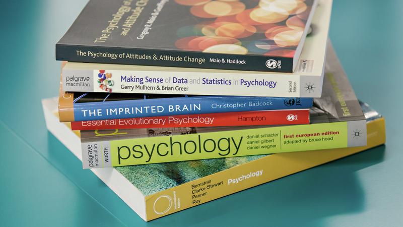 A stack of psychology books