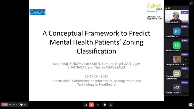 Edmund Gall presenting at ICIMTH conference 2021