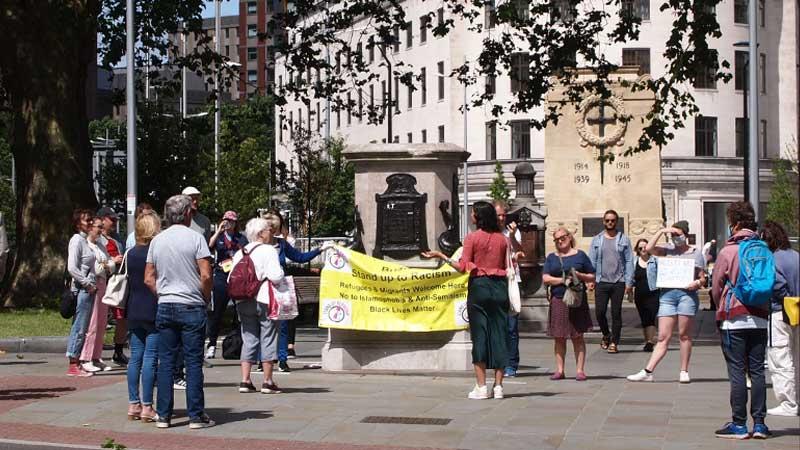 The empty plinth of the Edward Colston statue in Bristol