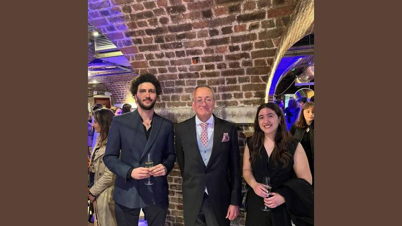 Picture of the Vice President and President of Westminster's European Affairs Society with the EU ambassador stood between them