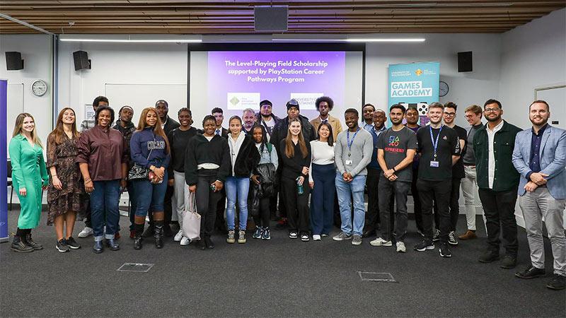 University of Westminster staff and students with representatives from Sony Interactive Entertainment.