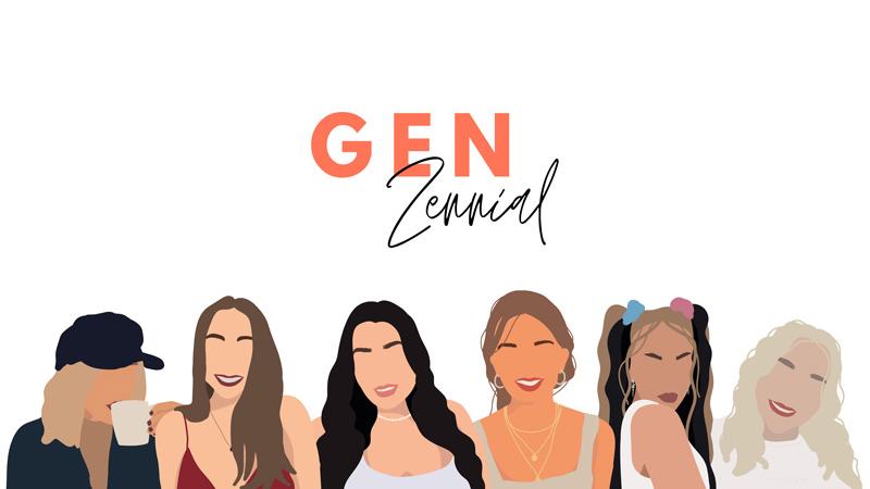 Cartoon depictions of female journalism graduates who run the GenZennial website