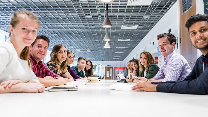 Group of students facing camera