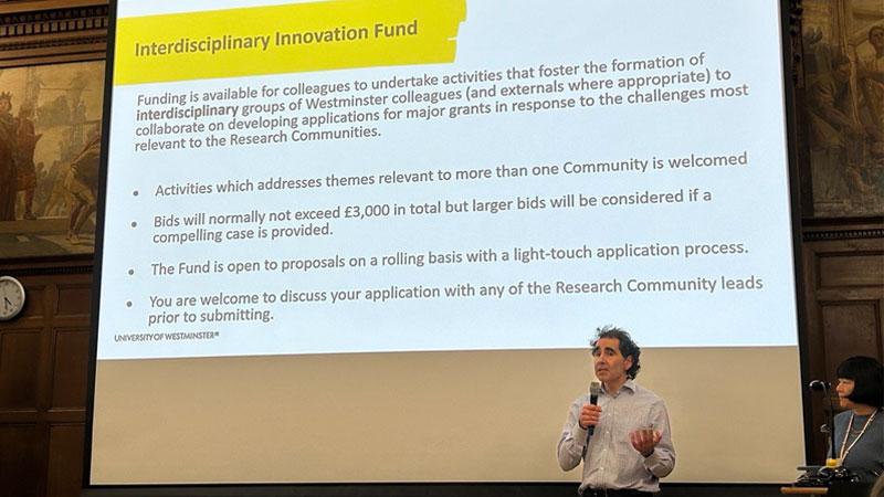 Dr Tom Cohen presenting about the IIF