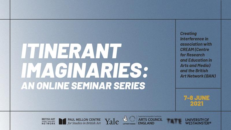 Promotional poster for online seminar series by Itinerant Imaginaries