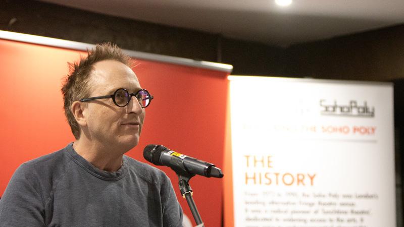 Jon Ronson speaking at Soho Poly event