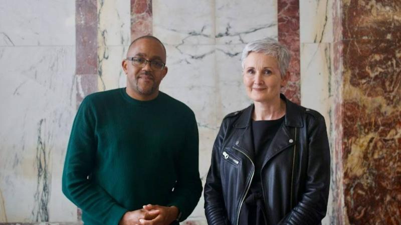Picture of Professor Kehinde Andrews with Professor Leigh Wilson.