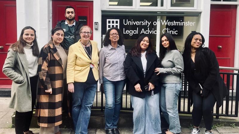 Photo of the LEAP team outside the Westminster Legal Advice Centre