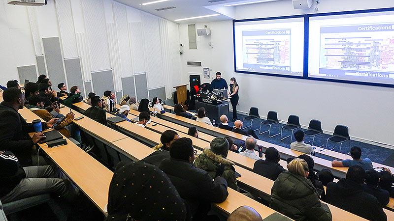 Students at the careers in Cyber Security event