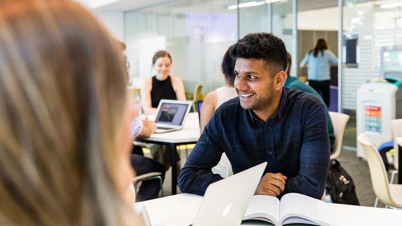 Students studying together in a group