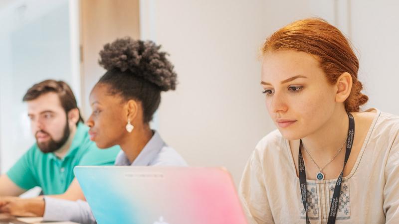 Students studying