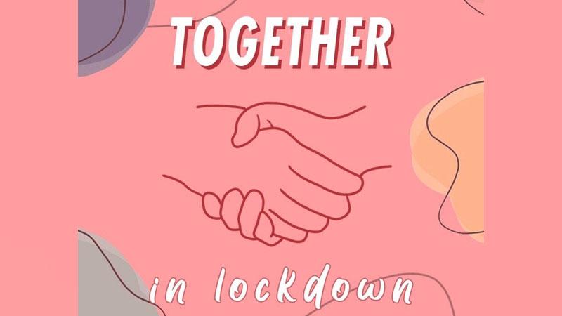 Hands shaking in Together In Lockdown poster by UWSU