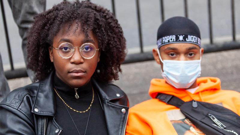 portrait of two people at Black Lives Matter protest
