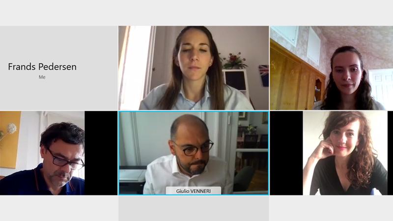 Screenshot from Zoom call for virtual field trip with organisations in Brussels