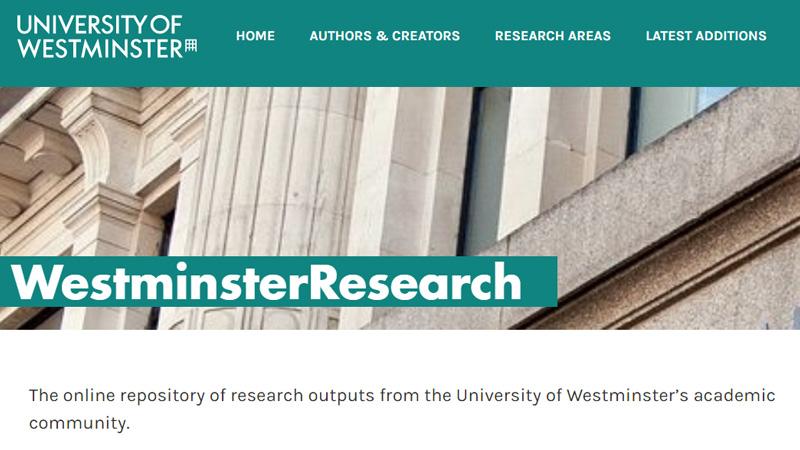 Screenshot of the WestminsterResearch online repository