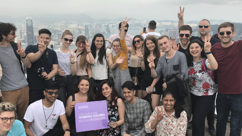 WWC students visiting The Peak in Hong Kong in April 2019