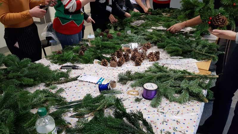 wreath-making