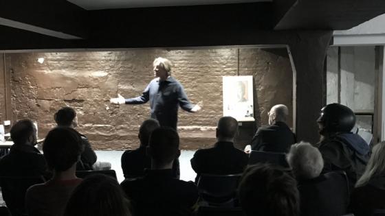 Mike Garry delivering a speech