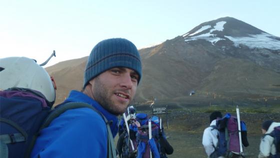 Doug Specht in front of a mountain in Chile