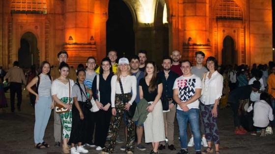 Group photo of the students who went to India