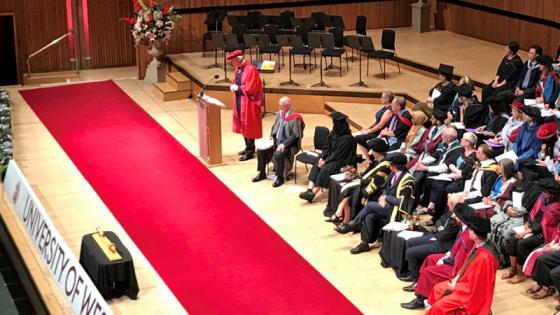 Stage at University of Westminster graduation ceremony