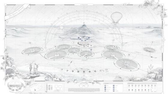 Architecture student work John Cook – future city in black and white