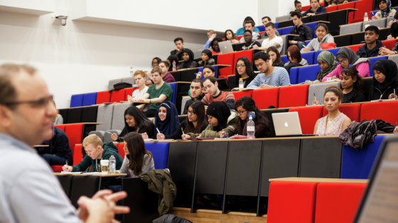 Students in a lecture theatre