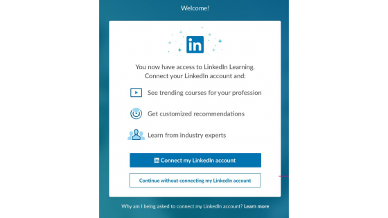 LinkedIn Learning login screen