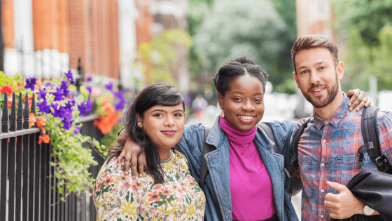 Group of students by Marylebone Campus