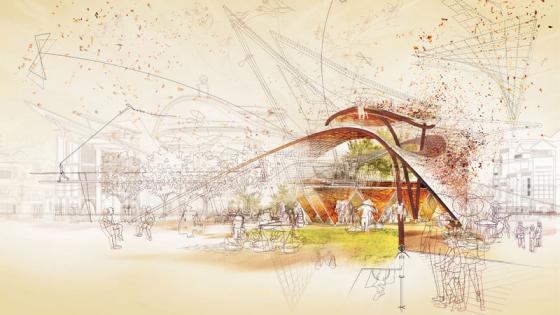 Thomas Riddell-Webster's architecture one drawing using natural materials in Hanoi