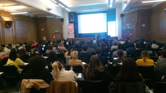 Room full of people at alumnus Matt Dowling ‘What It Takes’ event