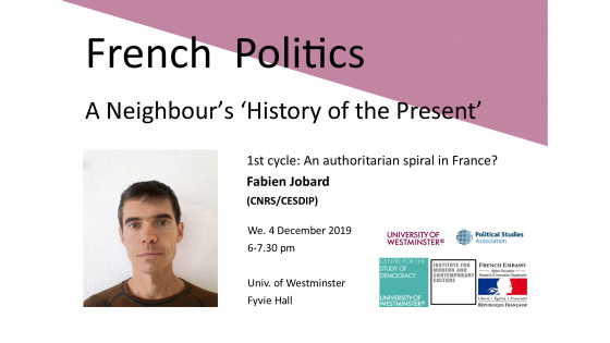 Seminar series “French Politics: A Neighbour’s ‘History of the Present’” invites Fabien Jobard
