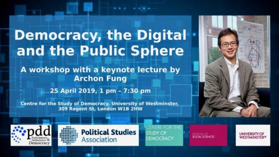 Democracy, the Digital and the Public Sphere with Archon Fung event poster