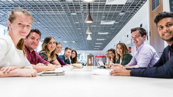 Group of students facing camera