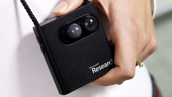 Hand holding a mini camera