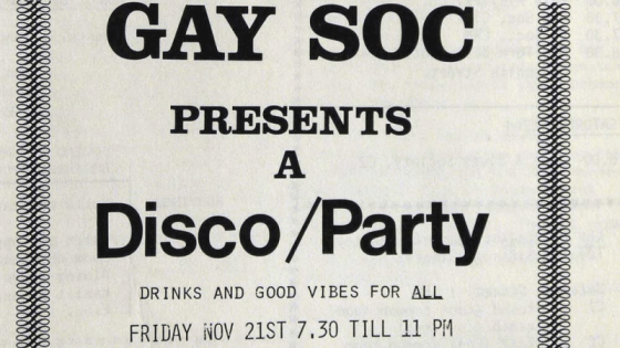 Image of an archived invitation to an LGBTQ+ event