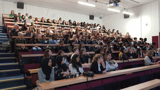Students sitting in a lecture room
