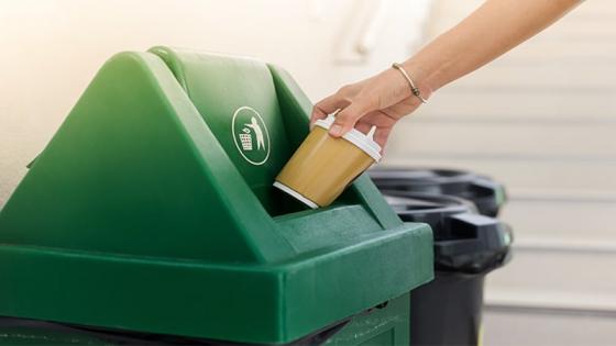 Green recycling bin
