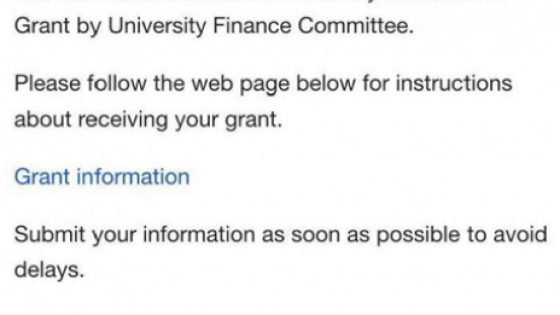 Scam email example