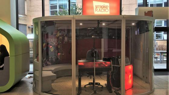 Smoke Radio pod station at Harrow campus