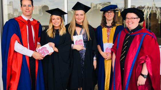 Sociology students on graduation day