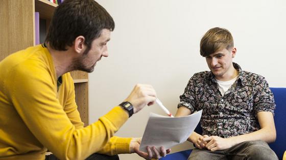 A student being mentored